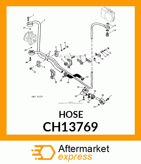 Hydraulic Hose - HOSE, FLEXIBLE FRONT HYD RETURN CH13769