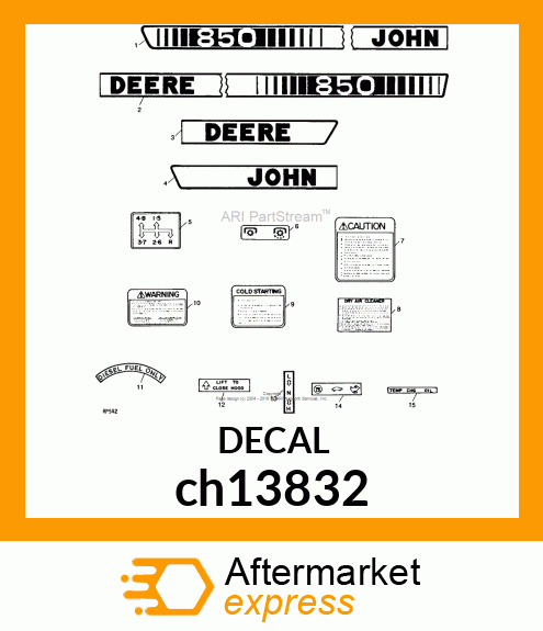 LABEL, LABEL, "DIESEL FUEL ONLY" ch13832