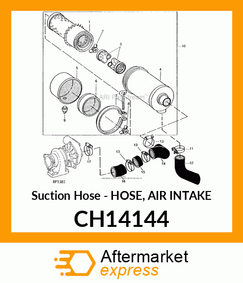 Suction Hose - HOSE, AIR INTAKE CH14144