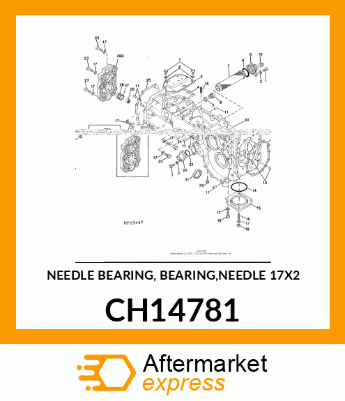 NEEDLE BEARING, BEARING,NEEDLE 17X2 CH14781