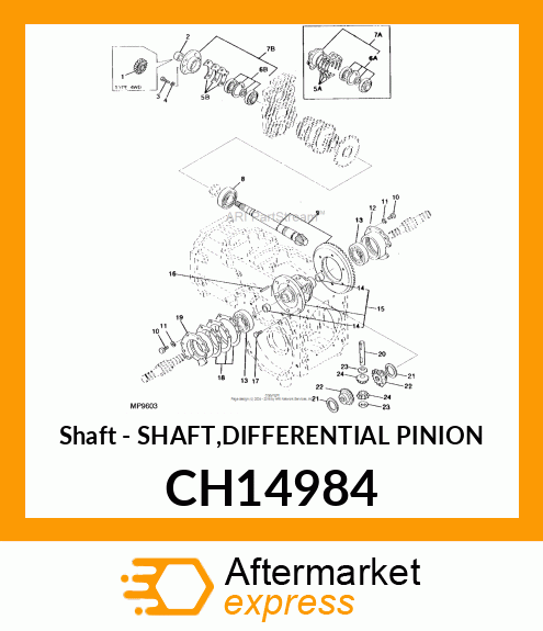 Shaft Differential Pinion CH14984