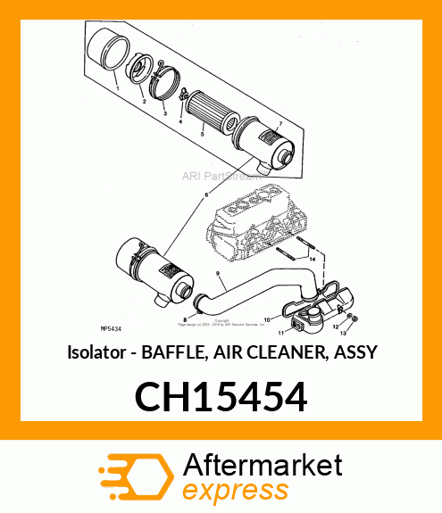 Isolator - BAFFLE, AIR CLEANER, ASSY CH15454