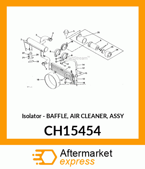 Isolator - BAFFLE, AIR CLEANER, ASSY CH15454