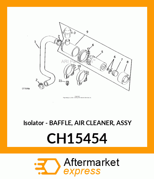 Isolator - BAFFLE, AIR CLEANER, ASSY CH15454