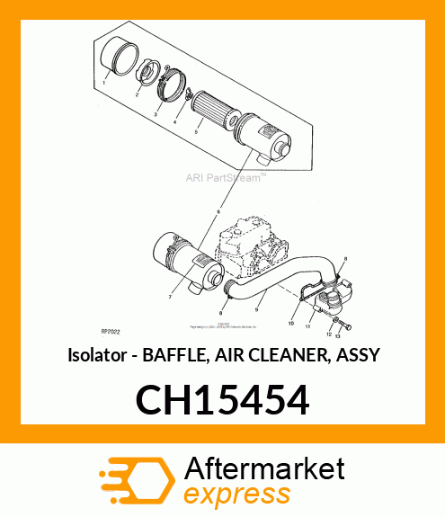 Isolator - BAFFLE, AIR CLEANER, ASSY CH15454