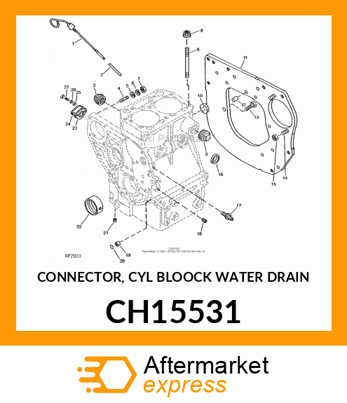 CONNECTOR, CYL BLOOCK WATER DRAIN CH15531