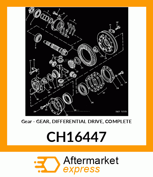 Gear - GEAR, DIFFERENTIAL DRIVE, COMPLETE CH16447