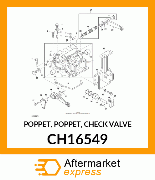 POPPET, POPPET, CHECK VALVE CH16549