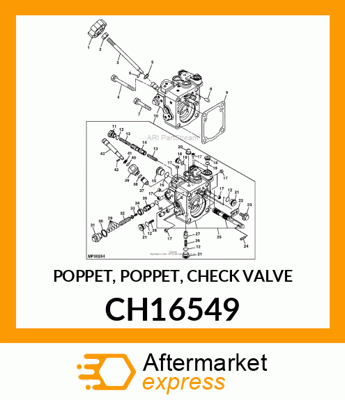 POPPET, POPPET, CHECK VALVE CH16549