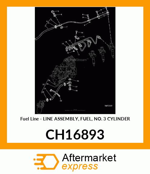 Fuel Line - LINE ASSEMBLY, FUEL, NO. 3 CYLINDER CH16893