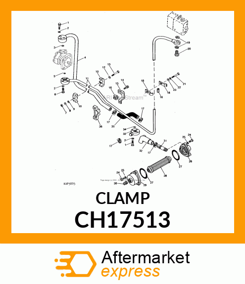 Clamp - CLAMP, CLAMP, HYDRAULIC LINE CH17513