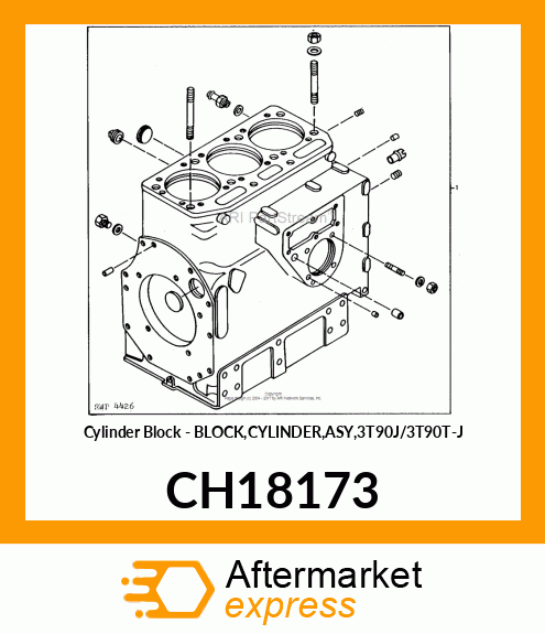 Cylinder Block - BLOCK,CYLINDER,ASY,3T90J/3T90T-J CH18173