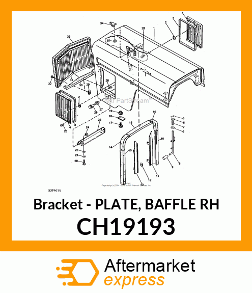 Bracket - PLATE, BAFFLE RH CH19193