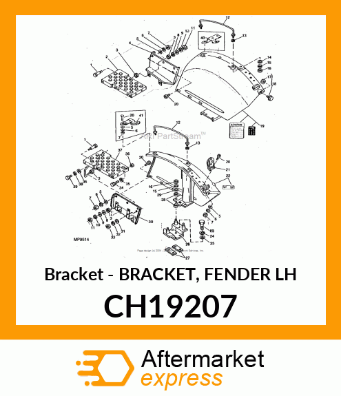 Bracket - BRACKET, FENDER LH CH19207