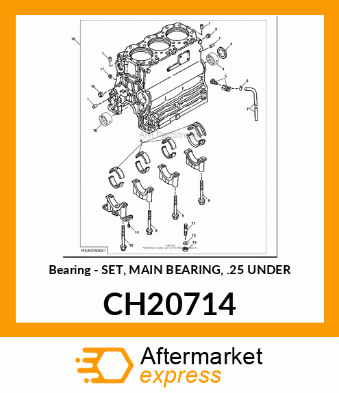 Bearing - SET, MAIN BEARING, .25 UNDER CH20714