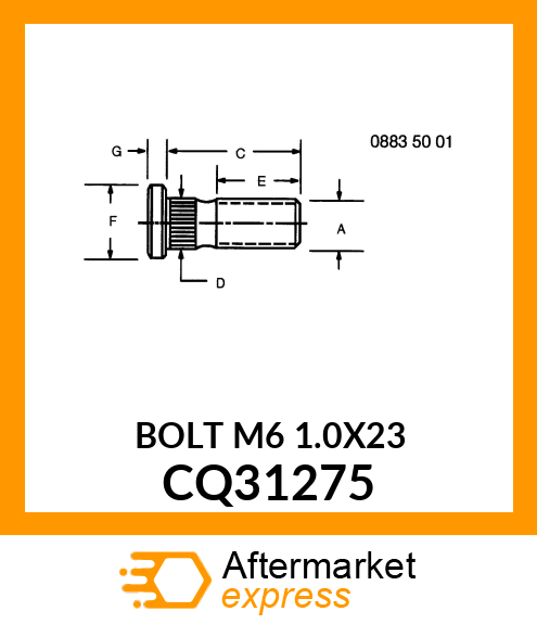 BOLT M6 1.0X23 CQ31275