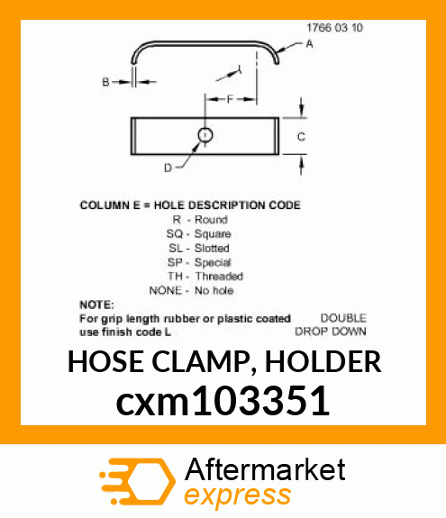 HOSE CLAMP, HOLDER cxm103351