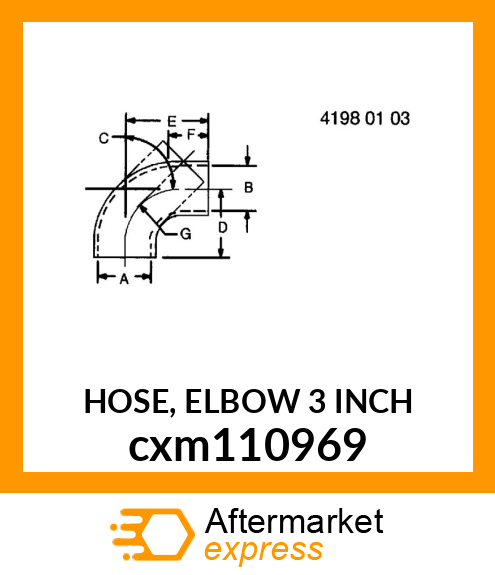 HOSE, ELBOW 3 INCH cxm110969