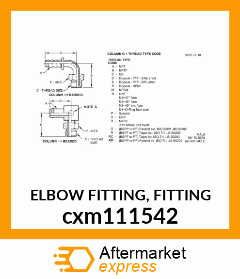 ELBOW FITTING, FITTING cxm111542