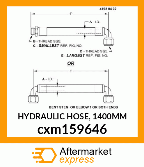 HYDRAULIC HOSE, 1400MM cxm159646