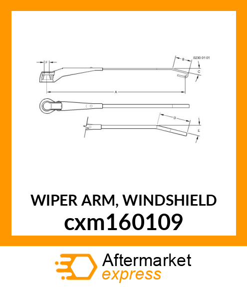 WIPER ARM, WINDSHIELD cxm160109