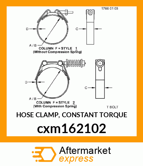 HOSE CLAMP, CONSTANT TORQUE cxm162102