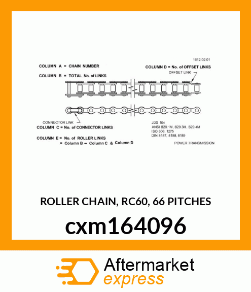 ROLLER CHAIN, RC60, 66 PITCHES cxm164096