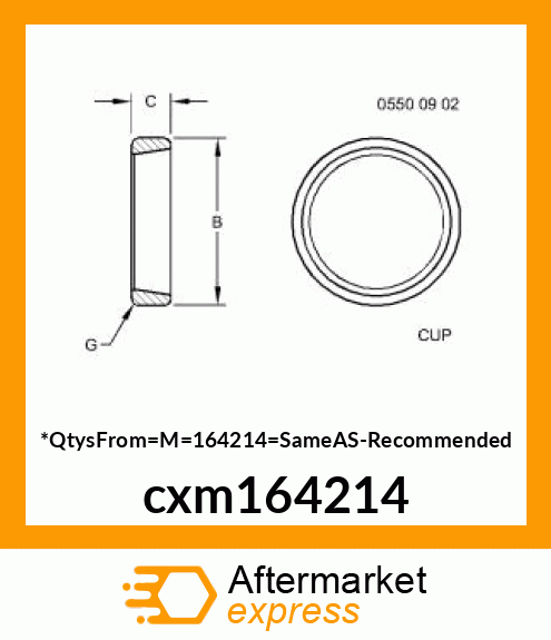 BEARING CUP, 62MM cxm164214