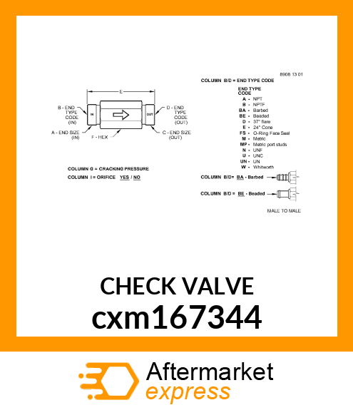 CHECK VALVE cxm167344