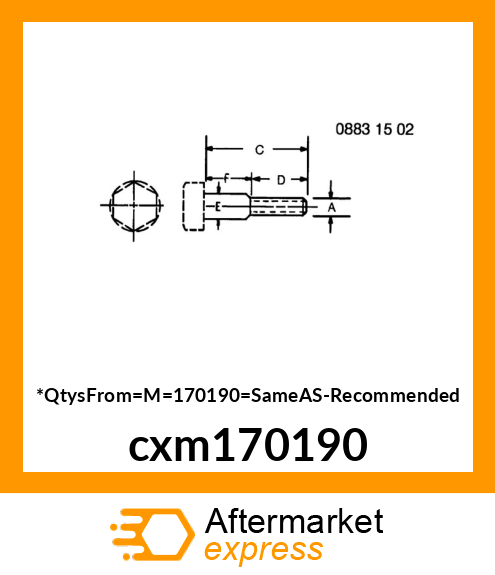 BOLT, SHOULDER cxm170190