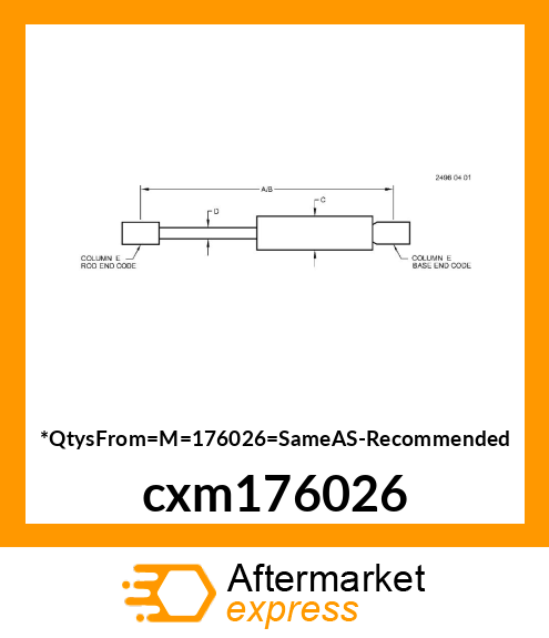 GAS OPERATED CYLINDER, CYLINDER cxm176026