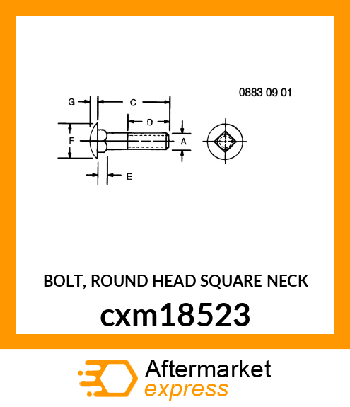 BOLT, ROUND HEAD SQUARE NECK cxm18523