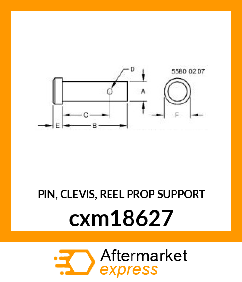 PIN, CLEVIS, REEL PROP SUPPORT cxm18627