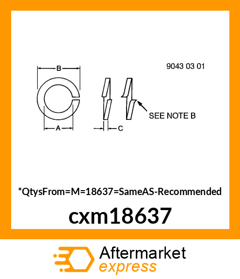 WASHER, HELICAL SPRING LOCK, RGLR cxm18637