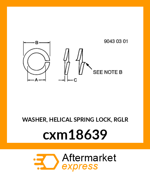 WASHER, HELICAL SPRING LOCK, RGLR cxm18639