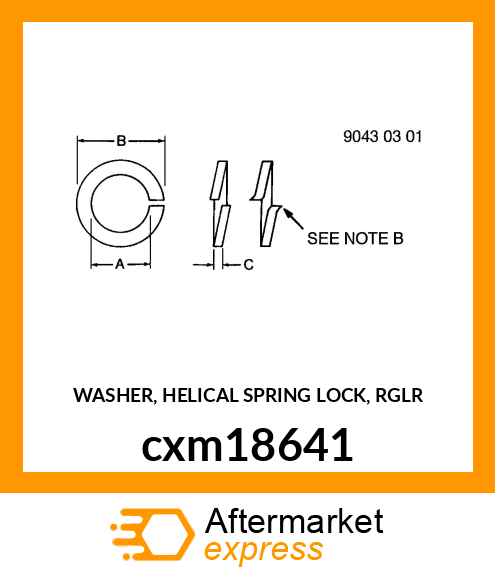 WASHER, HELICAL SPRING LOCK, RGLR cxm18641