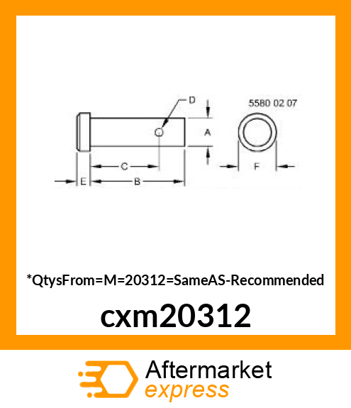 PIN, DOUBLE REEL cxm20312