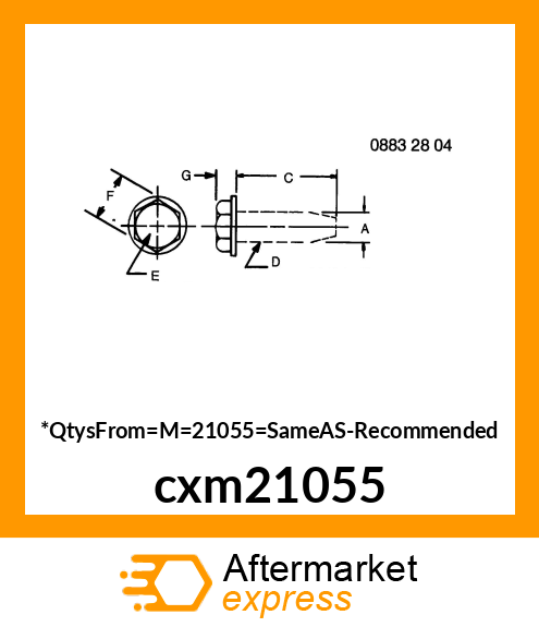 SCREW, SLFTPG, HEX WASHER HEAD cxm21055