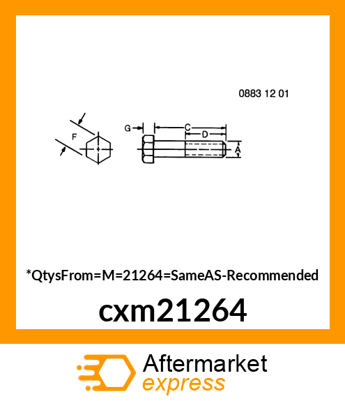 SCREW, HEX HEAD cxm21264