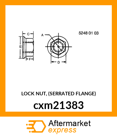 LOCK NUT, (SERRATED FLANGE) cxm21383