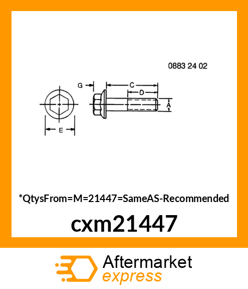 BOLT, HEX HEAD SERRATED FLANGE cxm21447