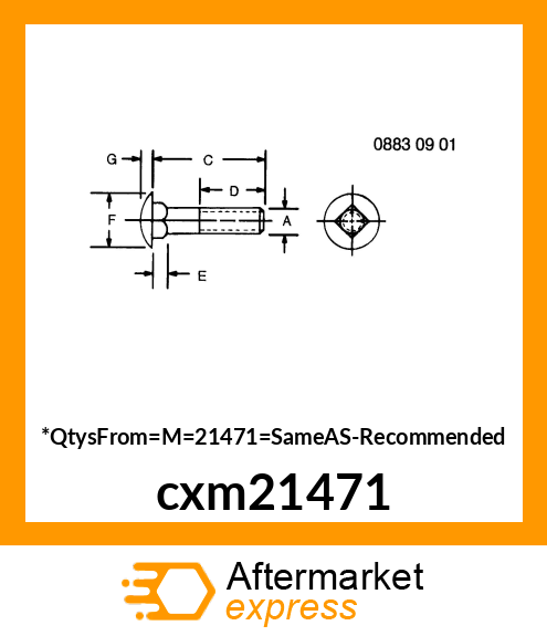 BOLT, ROUND HEAD SQUARE NECK cxm21471