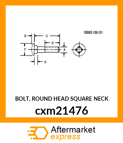 BOLT, ROUND HEAD SQUARE NECK cxm21476