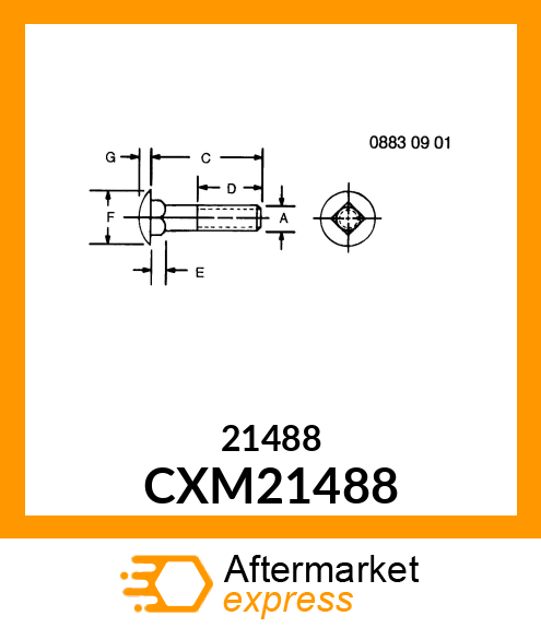 BOLT, ROUND HEAD SQUARE NECK CXM21488