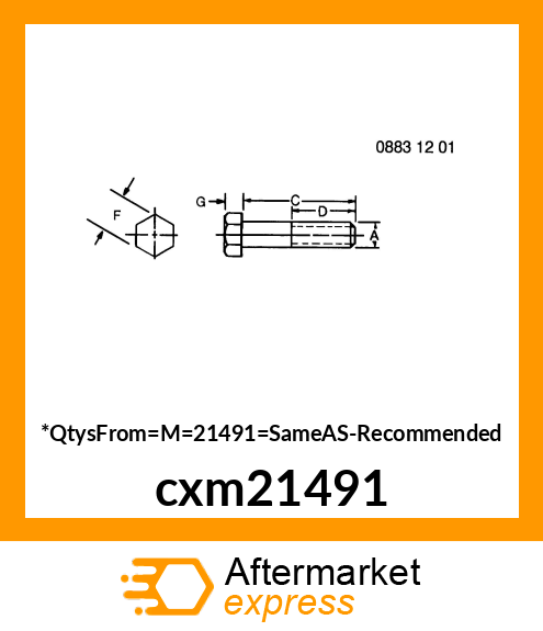 SCREW, HEX HEAD cxm21491