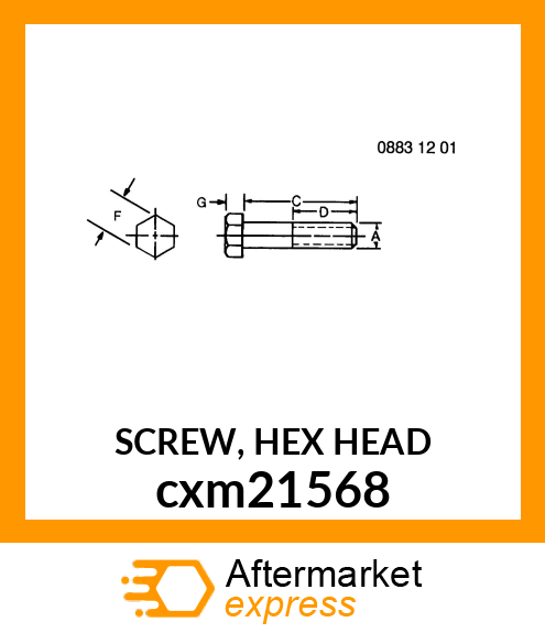 SCREW, HEX HEAD cxm21568