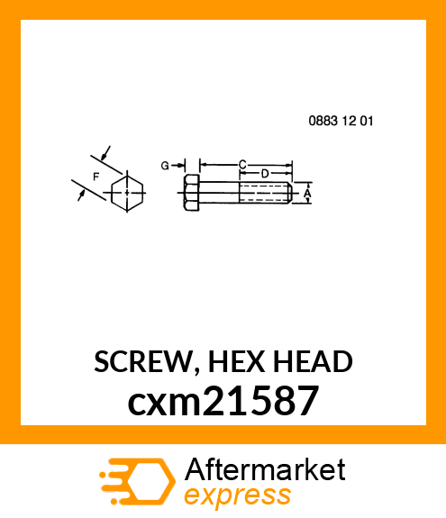 SCREW, HEX HEAD cxm21587