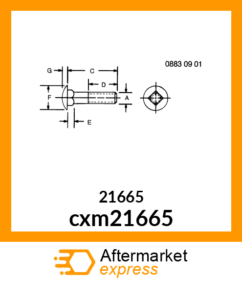 BOLT, ROUND HEAD SQUARE NECK cxm21665