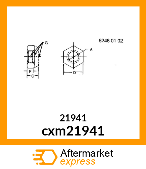 LOCK NUT, JAM LOCK 5/8 cxm21941