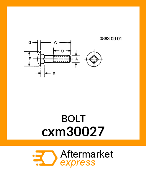 BOLT, ROUND HEAD SQUARE NECK cxm30027